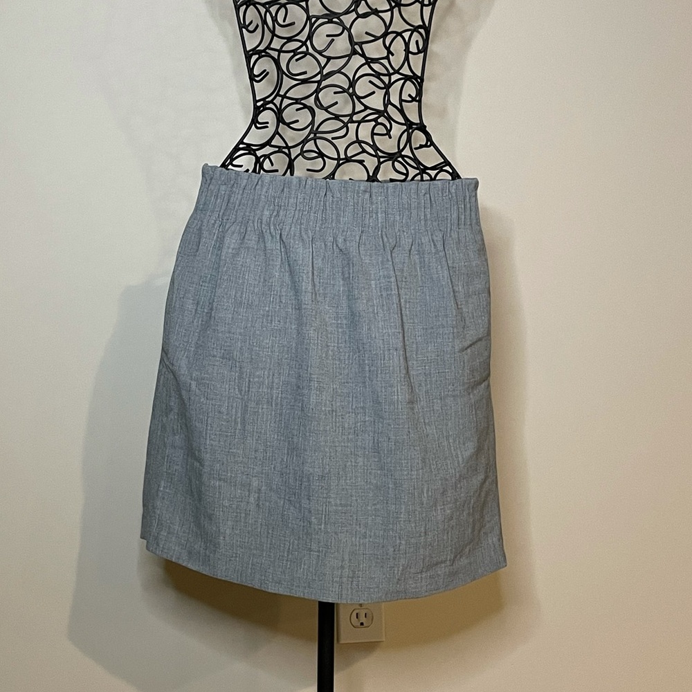 J CREW Women’s Skirt Cinched Waist Gray Mini Size 2